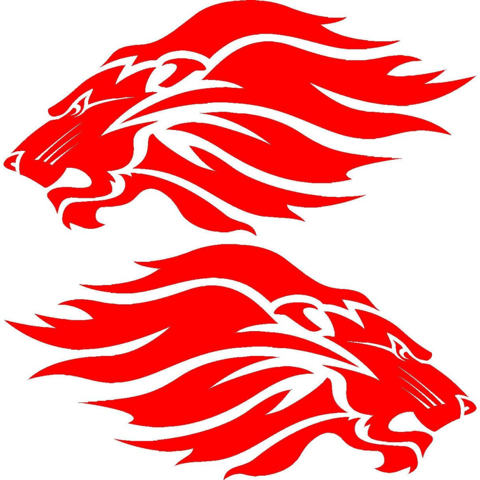 For 1Pair New 200Mm Sedan Wagon Ute Car Stickers Flaming Lion Bumper Or Windscreen 5063131450149