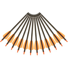 12Pcs Crossbow Bolt 7.5inch Pure Carbon Archery Hunting Arrow For Cobra R9 System Crossbow Adder Orange Feather Arrow Set