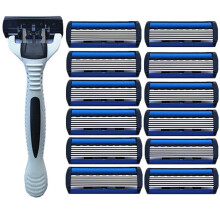 12/6pcs Razor Blades Men Shaving Razor For Men Face Hair Removal Sharp 6-Layer Shaver Blade Tool White Razor Holder