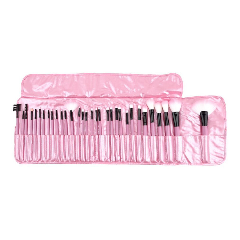 Wejoy Pink Pro 32Pcs Pouch Bag Case Superior Soft Cosmetic Makeup Brush Set Kit