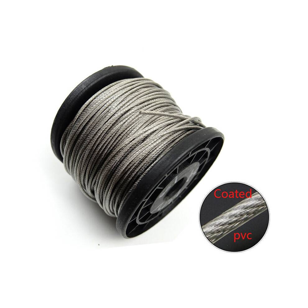 50 Meters 0.5-3Mm Pvc Coated Flexible Steel Wire Rope Soft Cable Transparent Stainless Steel Clothesline 5063131558821