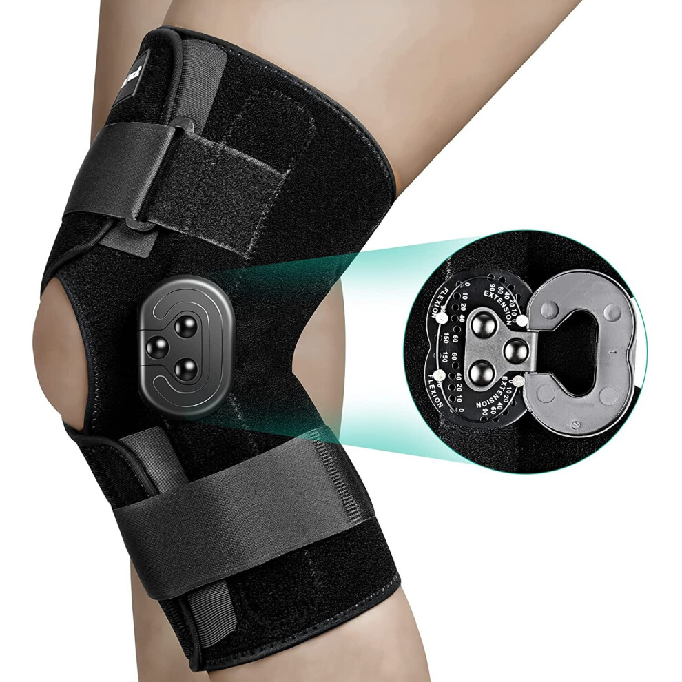 Wejoy Hinged Knee Brace Adjustable Knee Support With Side Stabilizers Of Locking Dials For Knee Pain Arthritis Acl Pcl Meniscus Tear