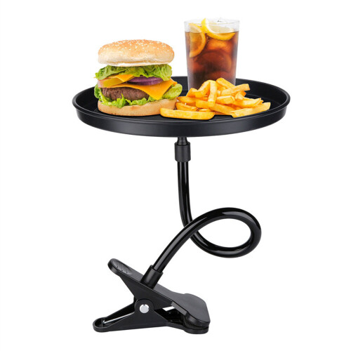 Car Food Tray with Clamp Bracket Folding Dining Table Drink Holder Car