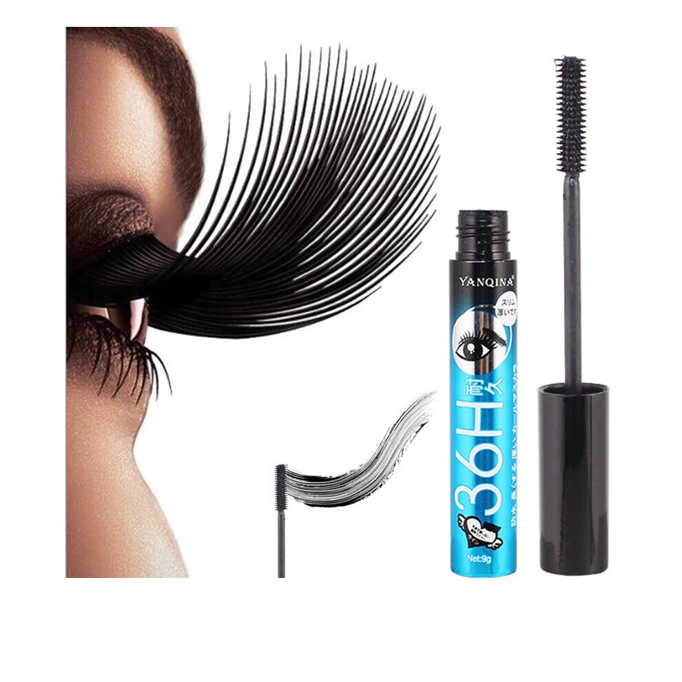 Wejoy Black Natural Mascara 36H Long-Wearing Waterproof Makeup Thick Curling Lengthening Eye Lash Easy To Brush Mascara Makeup Tslm1