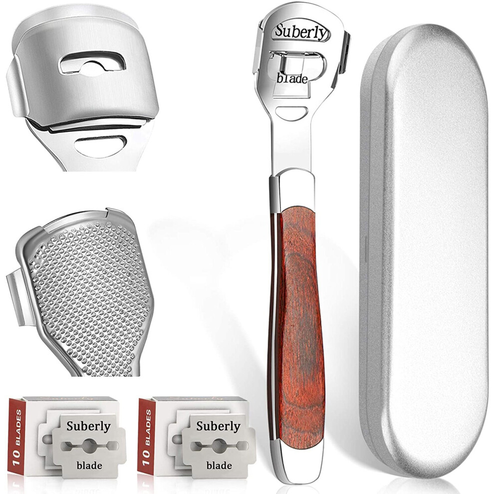 Wejoy New Peach Wood Foot Skin Shaver Corn Cuticle Cutter Remover Rasp Pedicure File Foot Callus 20 Blades Foot Care Tool