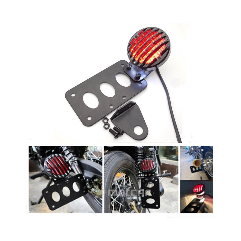Motorcycle Side Mount Tail With License Number Plate Bracket 12V Holder For Harley Chopper Sportsters Bobber ?Yamaha Honda Light 5063131441512
