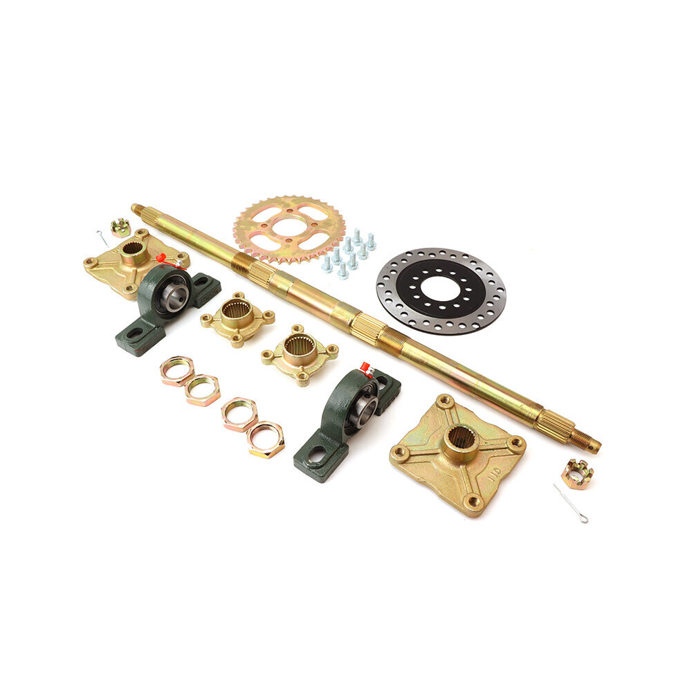 710Mm 740Mm Rear Axle Assembly With Carrier & Hubs 110Cc 125Cc 150Cc Quad Atv Go Karts Dune Buggy 4 Hole 3 Hole 5063131437584