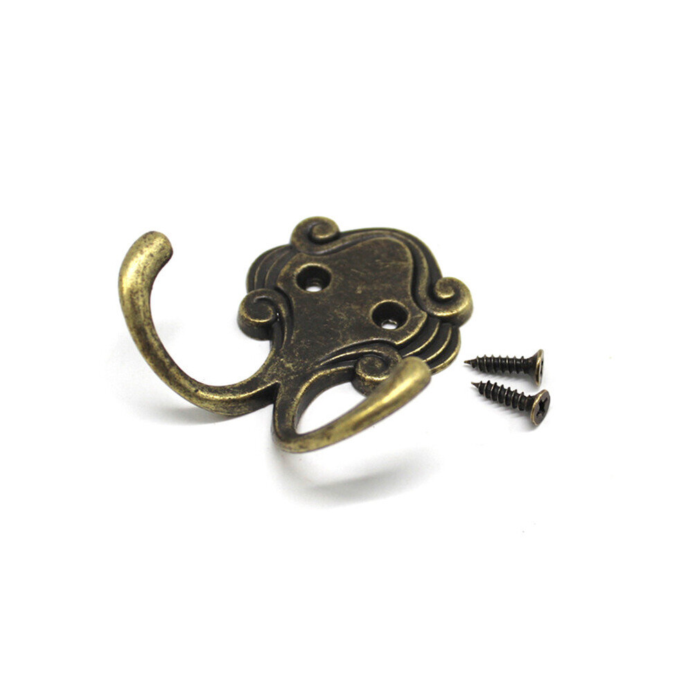 5Pcs Retro Zinc Alloy Double Prongs Clothes Coat Robe Purse Bag Hat Hook Hanger Antique Bronze 23Mm*53Mm*55Mm 5063131348781