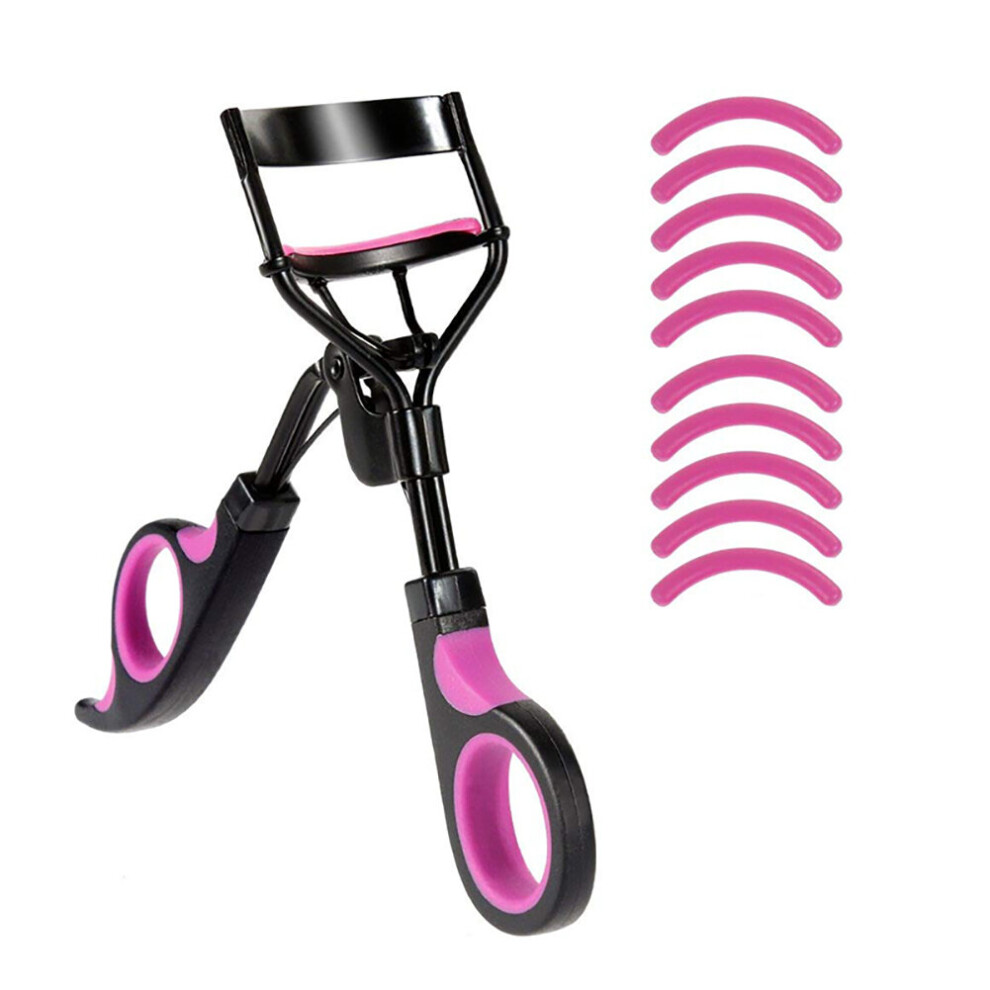Wejoy Eyelash Curler Curl Eye Lash Cosmetic Makeup Eyelash Curler Curling Tweezers Tools Handle + 10 Silicone Replacement Pads Tlsm