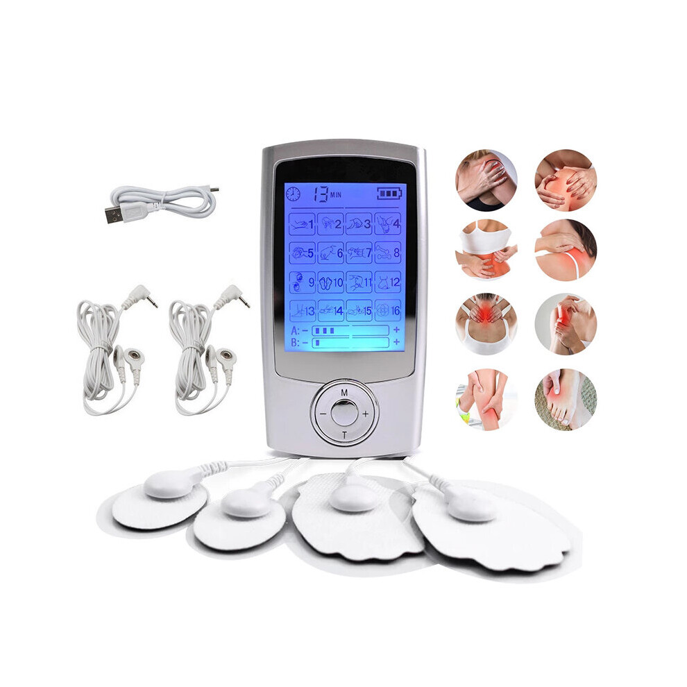 Tens EMS Unit 16 Modes Muscle Stimulator For Back Arm Neck Pain Relief Physical Therapy Equipment Electronic Pulse Massager