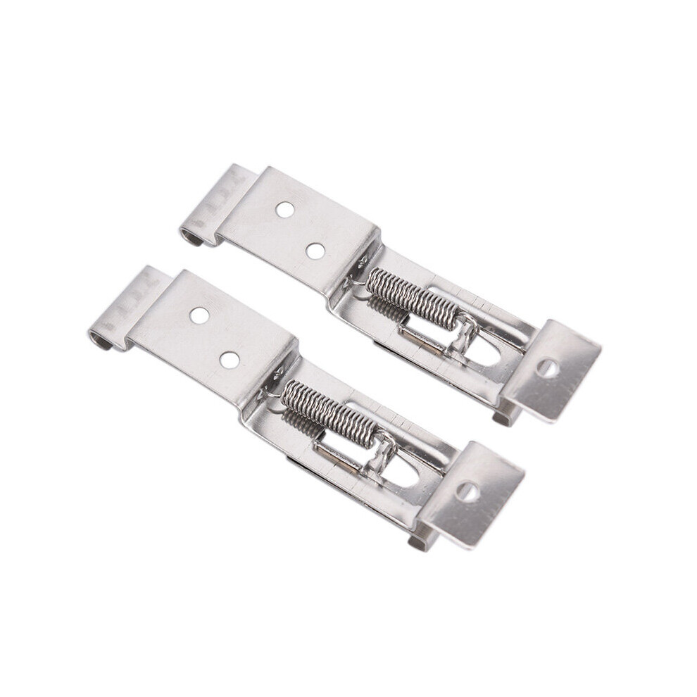 2 Pcs Rectangular Car License Plate Spring Loaded Stainless Steel Bracket Cars Frame Holder Clamps Trailer Number Plate Clips 5063131441581