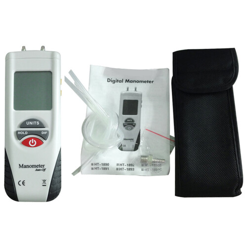 HT-1890 LCD Screen Display Digital Manometer Handheld Air Pressure Meter