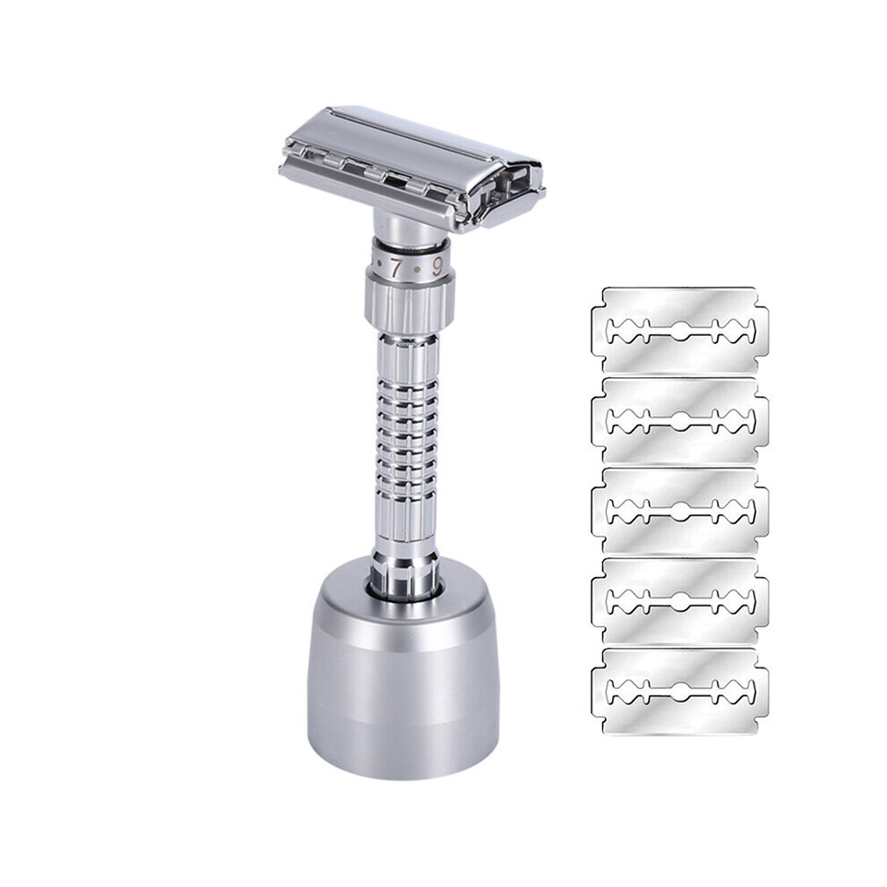 Adjustable Double Edge Shaving Safety Razor Shaver Blades Zinc Alloy Chrome Razors With Blades-image-OPC-PBNXGX2-NEW