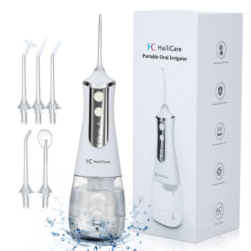 Portable Oral Irrigator Water Flosser Dental Water Jet Tools Pick Teeth Cleaner 350ML 5 Nozzles Mouth Washing Machine Floss
