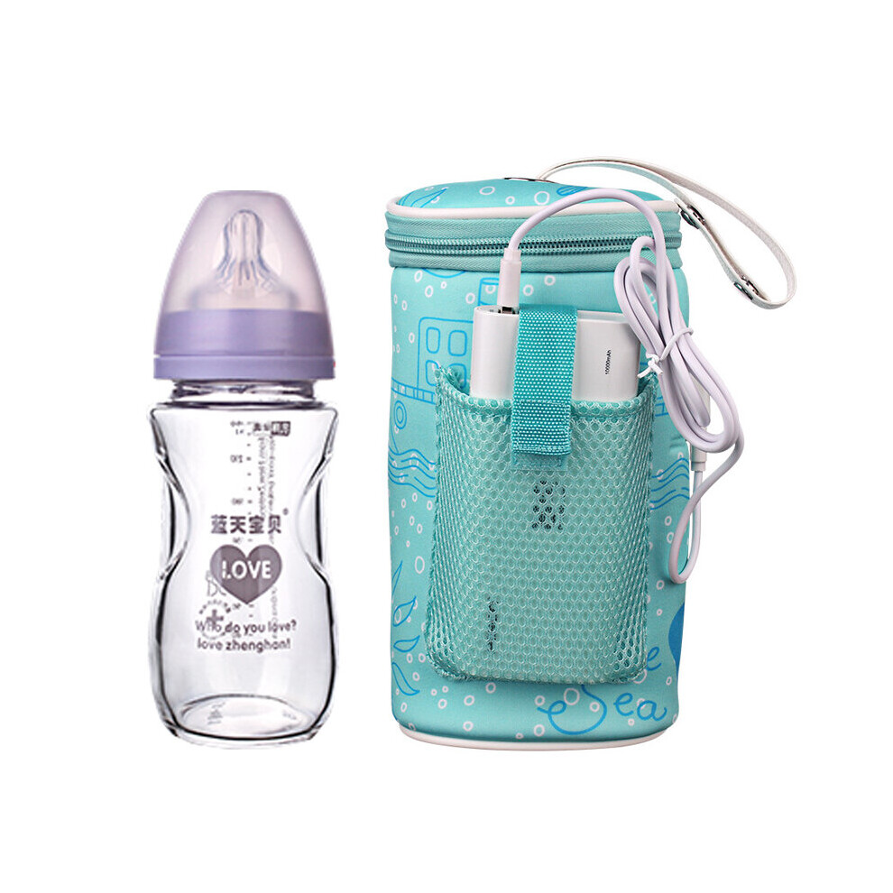 New Milk Usb Baby Bottle Warmer Car Heater Food Feeding Heat Insulated Thermal Insulation Bag Stroller Accessories Bags Sky Blue Wejoy