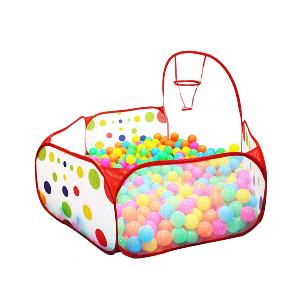Kids Play Tent Ball Pit Pool With Basketball Hoop Zippe Zippe Storage Bag For Toddlers Baby Pets Playpen Toy Tents Red Wejoy
