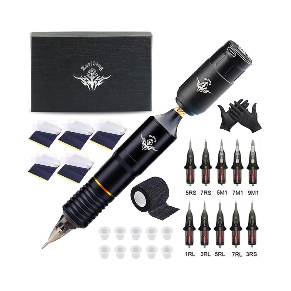 Wejoy Grain Tattoo Machine Set Professional Wireless Tattoo Machine Kit Rotary Pen With Cartridge Needles Permanent Makeup Machine Supplies