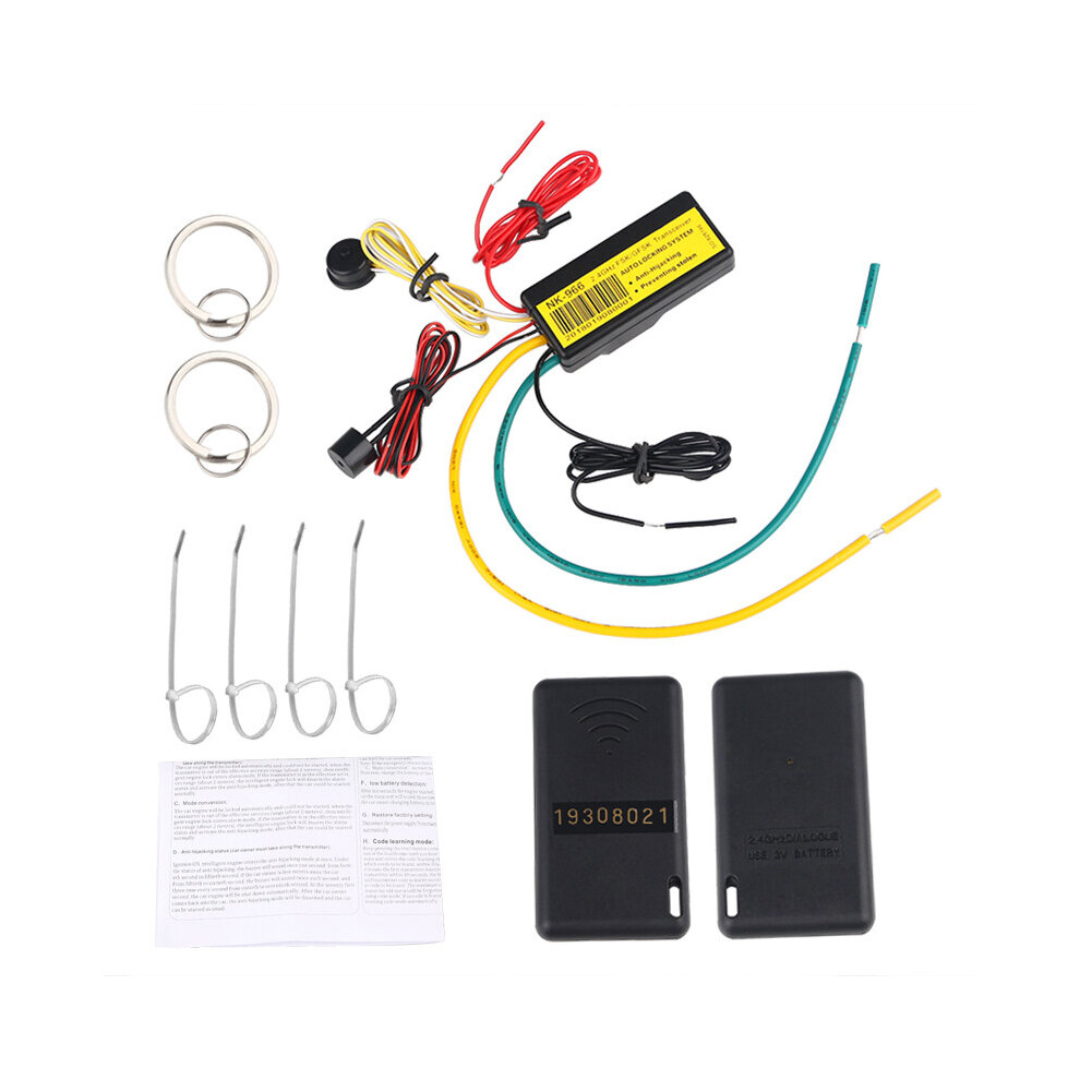 2.4G Car Intelligent System Wireless Engine Lock Car Immobilizer System Alarme Anti-Hijacking Circuit Cut Off Auto Unlock Device 5063131437683