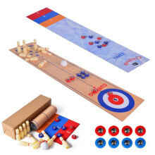 3 In 1 Table Top Games Shuffleboard Bowling And Curling Games Portable Family Games For Children And Adults Set