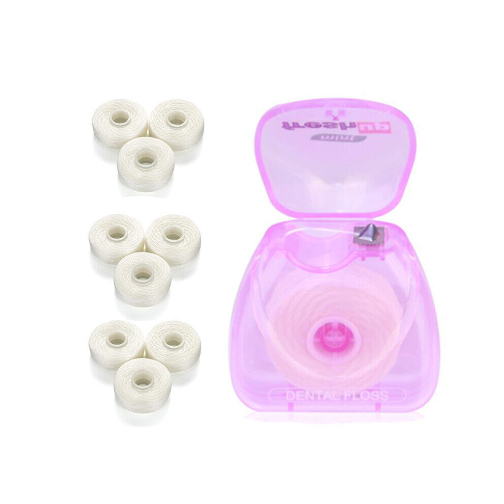 Wejoy 1 Box +10 Rolls 50M Dental Flosser Oral Hygiene Teeth Cleaning Wax Mint Flavored Dental Floss Spool Toothpick Teeth Flosser Set