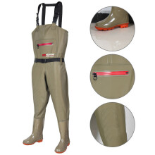 PVC Fly Fishing Waders Chest Waders Durable Outdoor Fish Overalls Pants Lure Adult Men Women River Waterproof Adjustable Boots