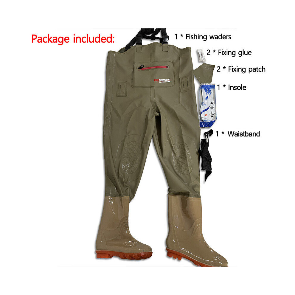 PVC Fly Fishing Waders Chest Waders Durable Outdoor Fish Overalls Pants Lure Adult Men Women River Waterproof Adjustable Boots