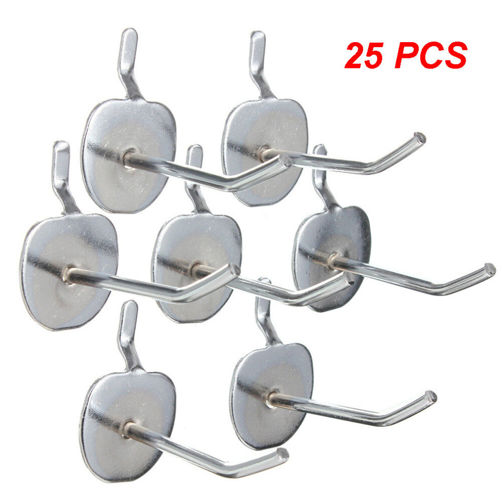 25Pcs 2 Inch Supermarket Shelf Display Hanger Plating Metal Pegboard Hooks Assortment Kit Metal Store Organizing Tools 5063131414530