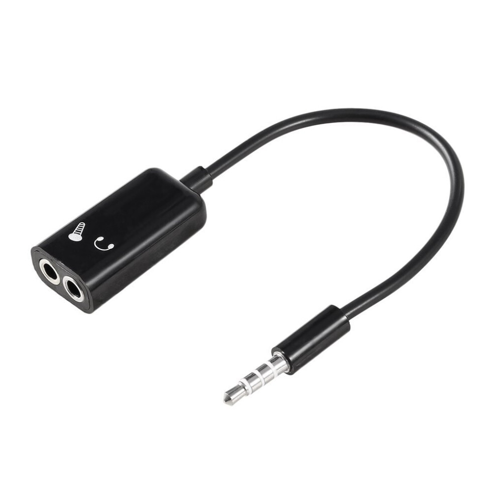 3.5Mm Jack Headphone Microphone Stereo Audio Splitter Adapter Cable Black 5063131635867
