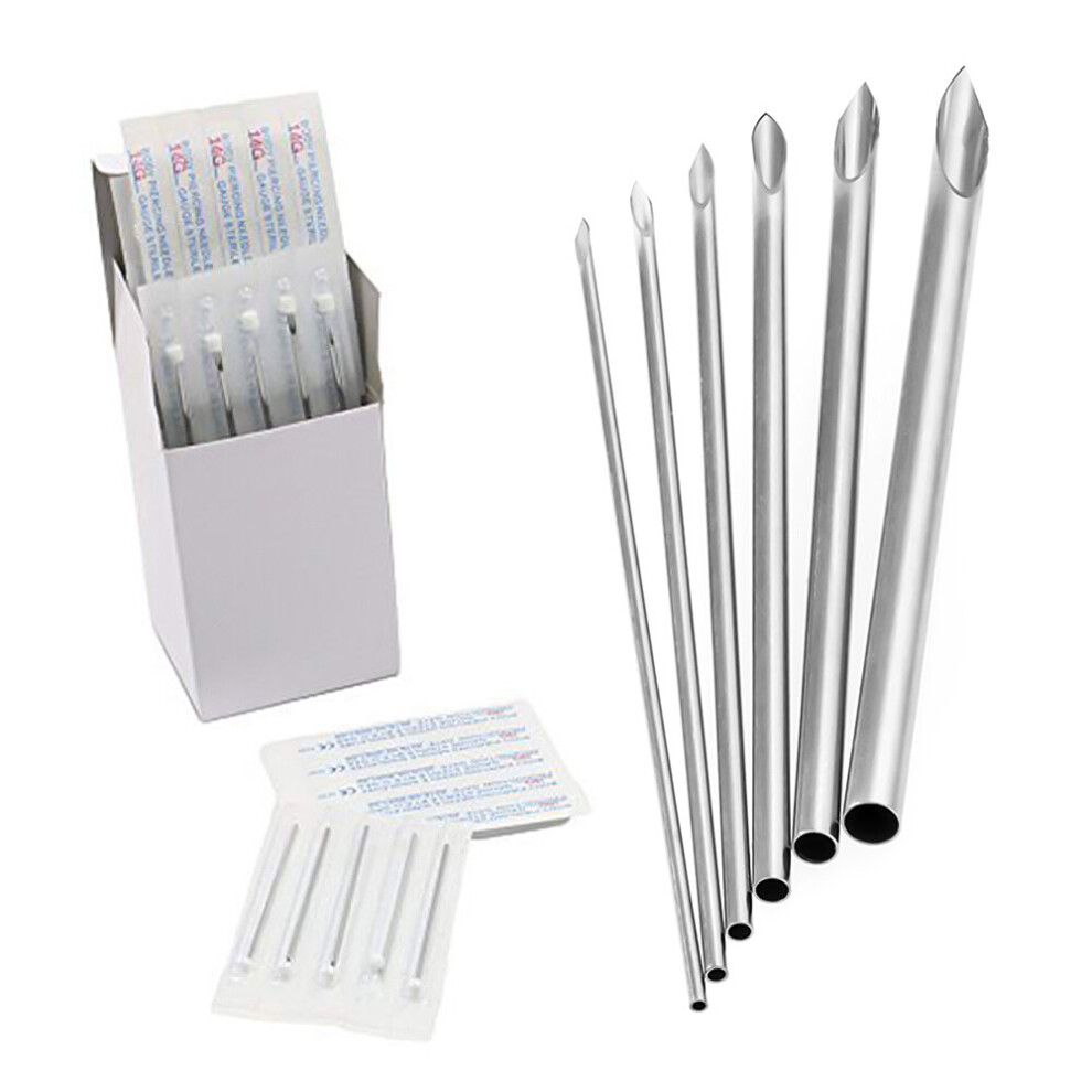 Wejoy 30Pcs 10-20G Surgical Steel Sterilized Disposable Piercing Needles For Navel Nipple Ear Nose Lip Tattoo Piercing Kit Tool Supply