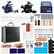Tattoo Kit Tattoo Machines Gun With Inks Power Supply Pedal Body Art Tools Tattoo Set Complete Accessories Supplies From RU/US