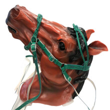 Horse Bridle Adjustable Horse Riding Halter Head Collar Durable Leather Metal Rein Match Practical Equestrian Equipment