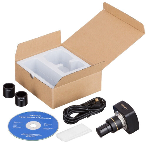 AmScope MU500-CK 5MP USB Microscope Camera + Software + Calibration Kit 2