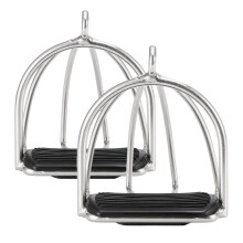 2 PCS Cage Horse Riding Stirrups Flex Steel Horse Saddle Anti-skid Horse Pedal Equestrian Safety Equipment