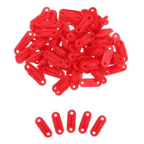 Pack of 100pcs Badminton Racket Racquet Grommets Eyelets String Protector Yellow Red 1