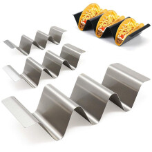 Taco Holders Stainless Steel Taco Holder Stand Rack Wave Shape Taco Holder Tray Stand Bakeware Kitchen Tools