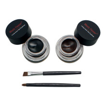 Music Flower 2 in 1 Coffee + Black Gel Eyeliner Make Up Waterproof Cosmetics Set Eye Liner Makeup Eye maquiagem M1007