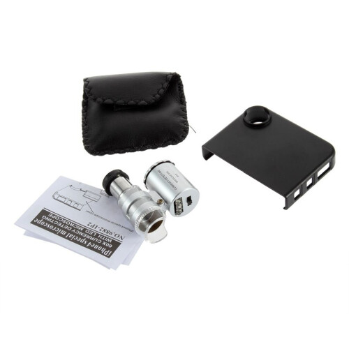 Professional Portable Pocket Size 60X Microscope Lens + LED for iPhone 4 1