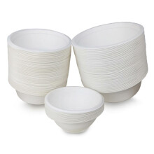 50Pcs Biodegradable Outdoor Picnic Party Camping Disposable Bowl Eco-friendly Kitchen Use Serving Meal Prep Container Tableware