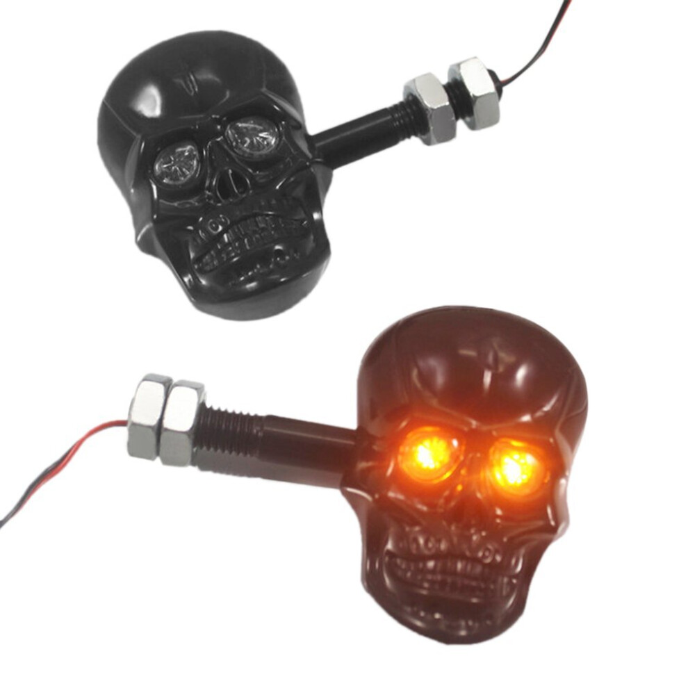 Punk Skull Shape Turn Signal Lights Indicators For Motorcycle Modification 5063131601374
