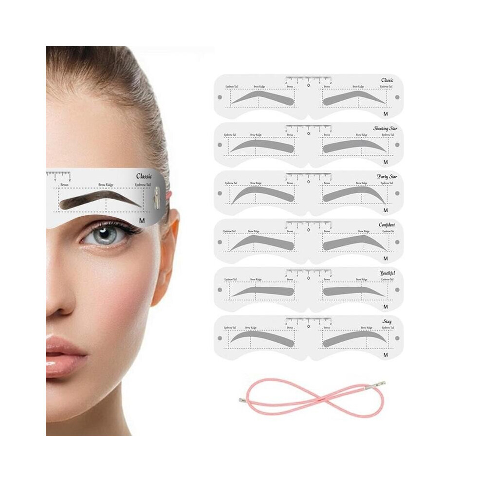 Wejoy 6Pair Different Style Eyebrows Grooming Eyebrow Stencil Kit Makeup Tools Beauty Eyebrow Template Stencil Makeup Accessories