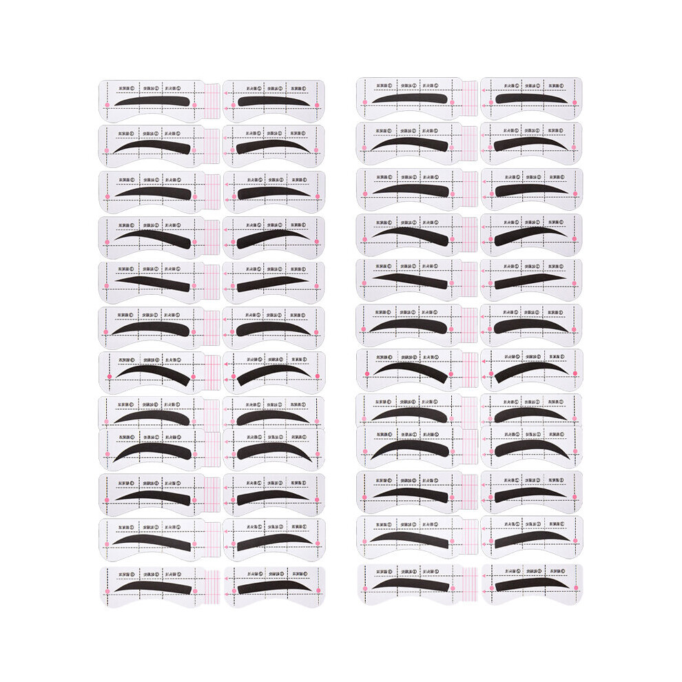 Wejoy 24Pairs/Set Lazy Quick Eyebrow Stickers Card Kit Template Eyebrow Stencil Diy Drawing Guide Tattoos Makeup Tools Adjustable