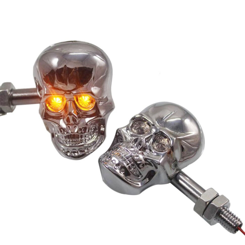 Punk Skull Shape Turn Signal Lights Indicators For Motorcycle Modification 5063131601381