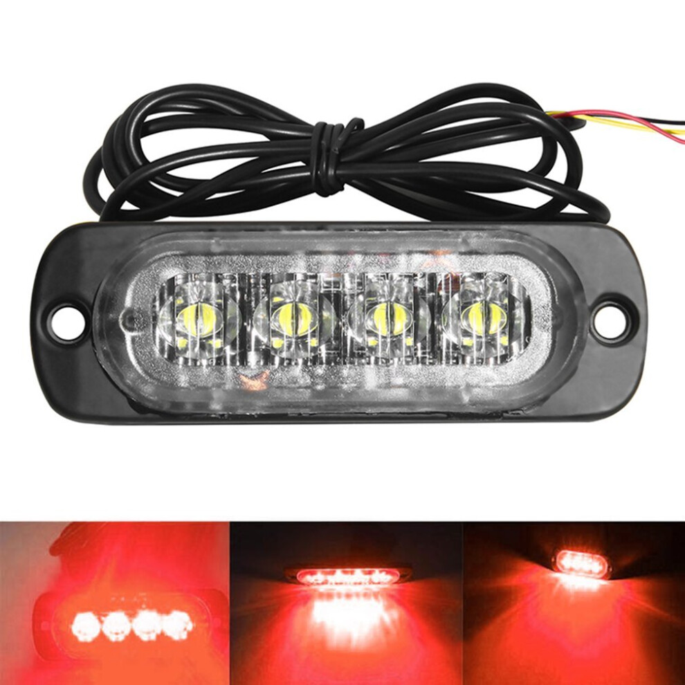 4 Led 12-24V Car Vehicle Truck Strobe Flash Side Warning Caution Lamp Light 5063131601398