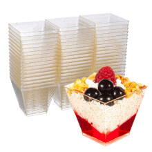 10pcs 10Pcs Disposable Hard Plastic Mousses Dessert Cup Parfait Appetizer Cup Small Reusable Serving Bowl For Tasting Party