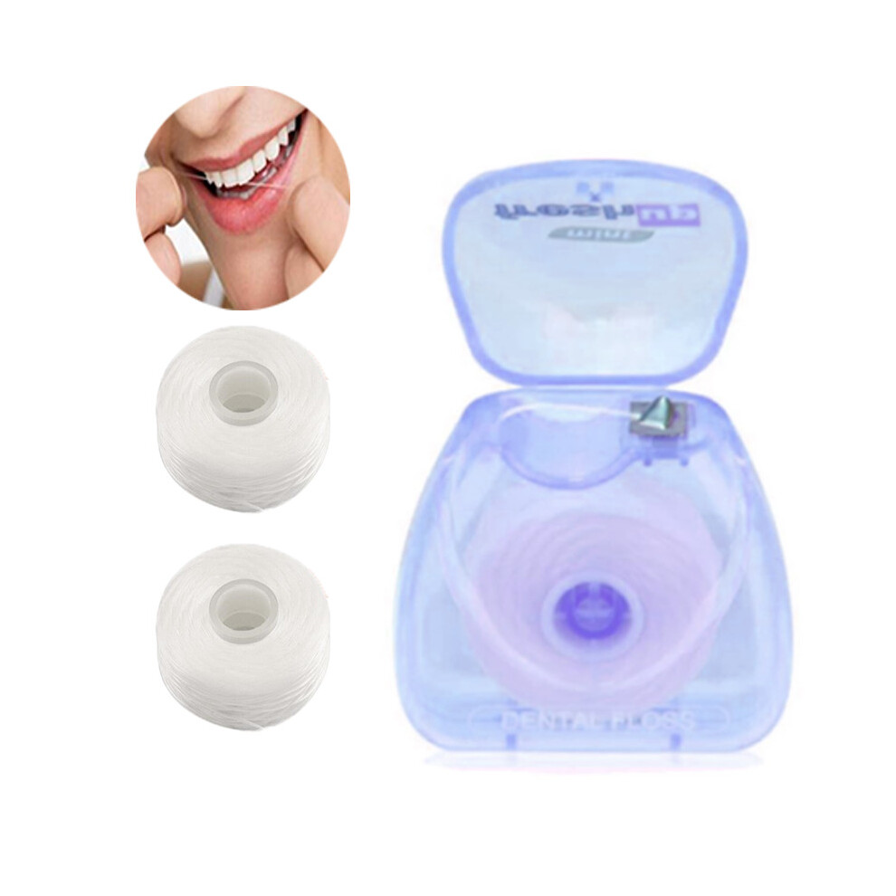 Wejoy White 1 Box +3 Rolls 50M Dental Flosser Oral Hygiene Teeth Cleaning Wax Mint Flavored Dental Floss Spool Toothpick Teeth Flosser