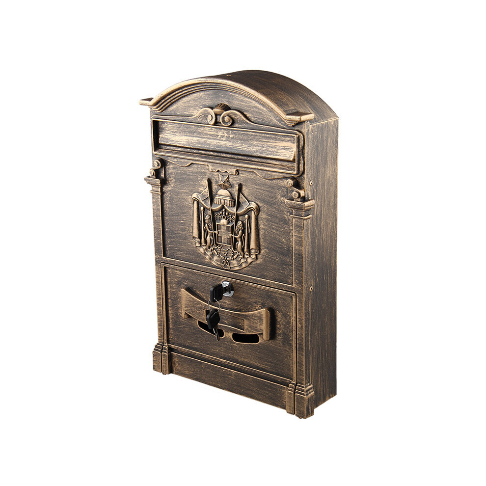 Lockable Secure Postbox Letterbox Wall Mounted Stainless Mail Post Letter Box Model:bronze 5063131349085