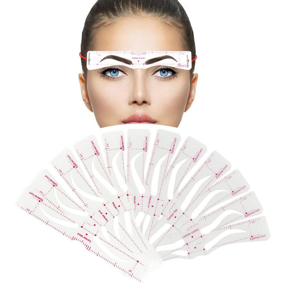 Wejoy 12Pcs/Set Reusable Eyebrow Stencil Set Eye Brow Diy Drawing Guide Styling Shaping Grooming Template Card Easy Makeup