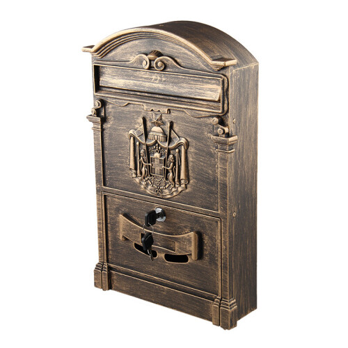 LOCKABLE SECURE POSTBOX LETTERBOX WALL MOUNTED STAINLESS MAIL POST LETTER BOX Model:Bronze 1