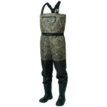 BASSDASH IMMERSE Breathable Ripstop Stocking Boot Foot Fishing Hunting Waders Lightweight Grey Camo Chest Wader for Men Women