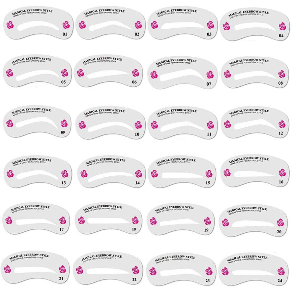 Wejoy 24 Styles Eyebrow Shaping Stencils Grooming Kit Makeup Shaper Set Diy Beauty Eyebrow Template Stencil Tool For Women